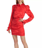 Saloni - Rina-B Dress in Hot Coral