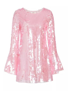 Love Shack Fancy - Annabella Dress in Sheer Pink