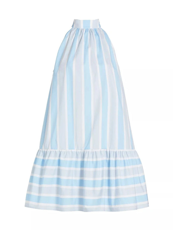 STAUD - Mini Marlowe Dress in Adriatic Stripe
