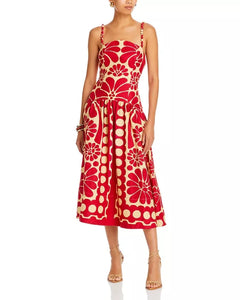 Farm Rio - Red Palermo Sleeveless Midi Dress