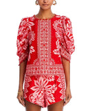 Farm Rio - Flora Tapestry Red Blouse