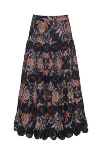 Cara Cara - Austin Skirt in Black Vintage Paisley