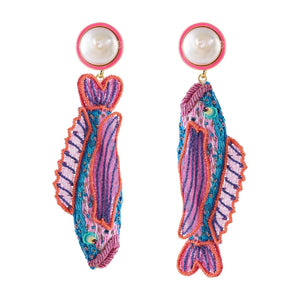 Mignonne Gavigan - Venezzia Fish Earrings in Pink/Blue