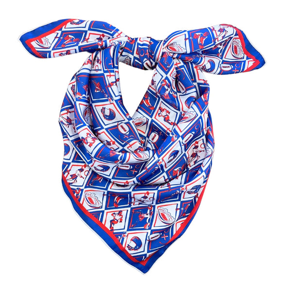 Swells - Cobalt + Red Checker Game Day Scarf