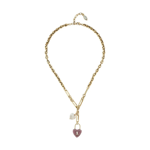 Mignonne Gavigan - Love Story Chain Necklace in Pink