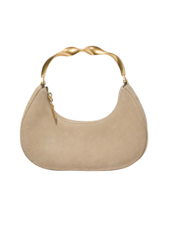 SIMKHAI - Nixi Suede Twist Handle Bag in Desert