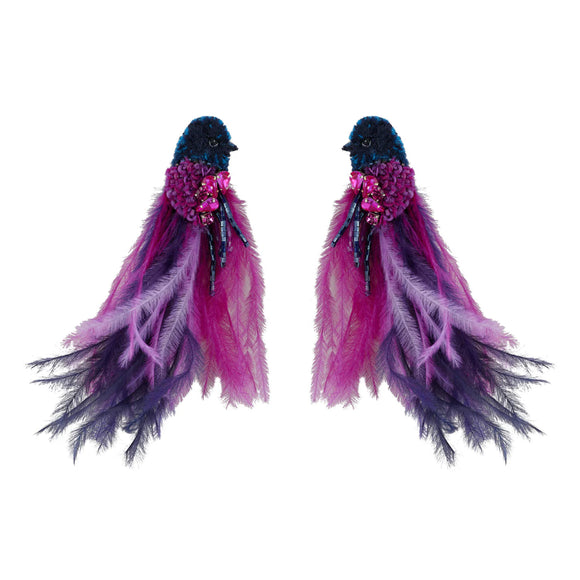 Mignonne Gavigan - Reina Bird Earrings in Purple