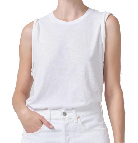 Citizens of Humanity - Kelsey Roll Sleeve Tee in White