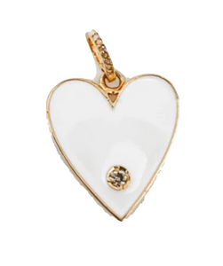 Audrey Allman Designs - White Enamel Heart Pendant
