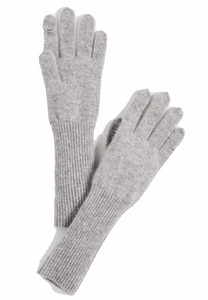 White + Warren - Cashmere Long Texting Glove in Grey