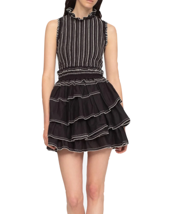 Sea - Mable Cambric Pleated Dress in Black