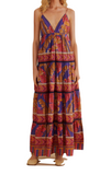 Farm Rio - Blue Forest Mosaic Sleeveless Maxi Dress