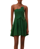 Farm Rio - Green One Shoulder Lea Mini Dress