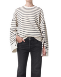 Citizens of Humanity - Luella Cape Sleeve Fleece in Channing Stripe