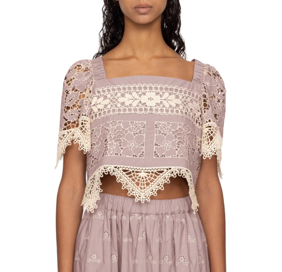 Sea - Joah Embroidery Top in Lilac
