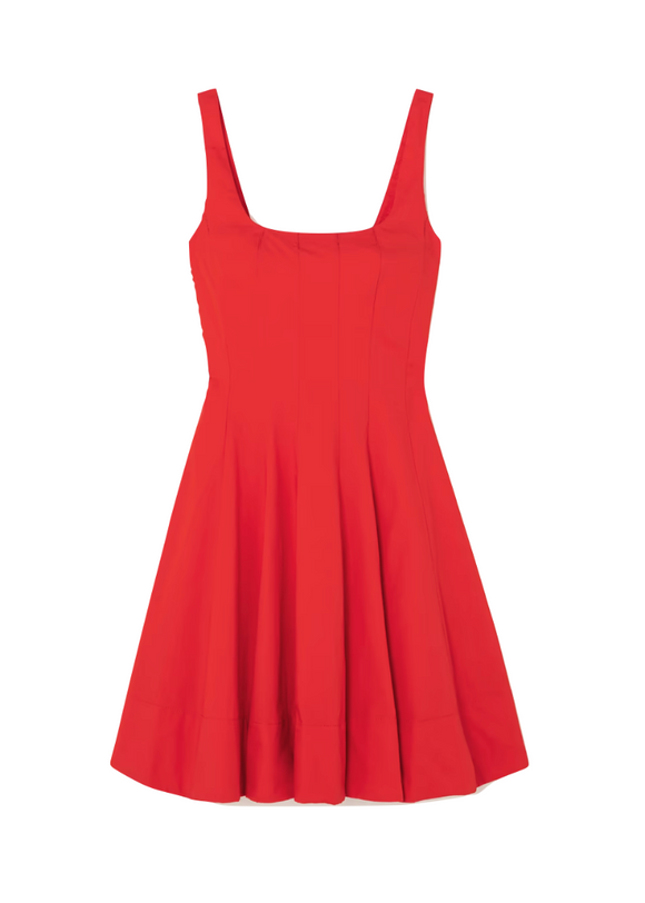 STAUD - Mini Wells Dress in Red Rose