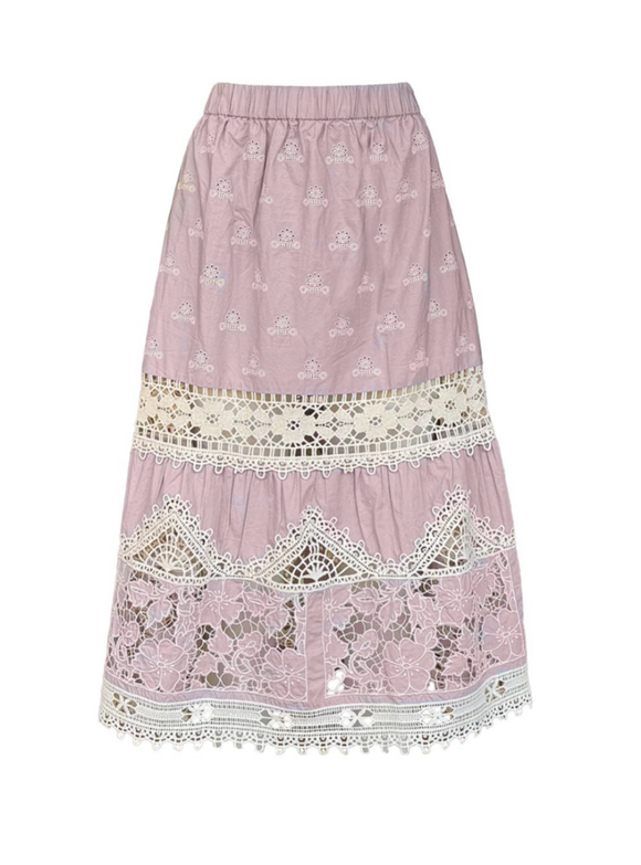 Sea - Joah Embroidery Skirt in Lilac