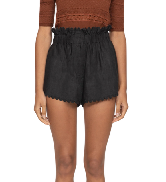Sea - Liat Embroidery Shorts in Black
