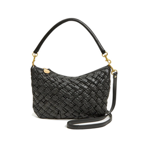 Clare V. - Petit Moyen Messenger in Black Puffy Woven