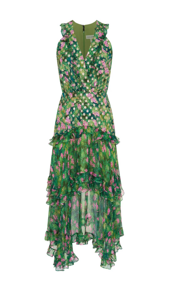 Saloni - Jolie Dress in Palmetto Fern