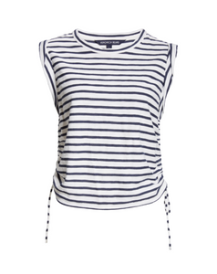 Veronica Beard - Vinci Top in Off White/Marine Stripe