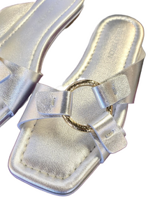 Ulla Johnson - Anya Slide in Silver Metallic