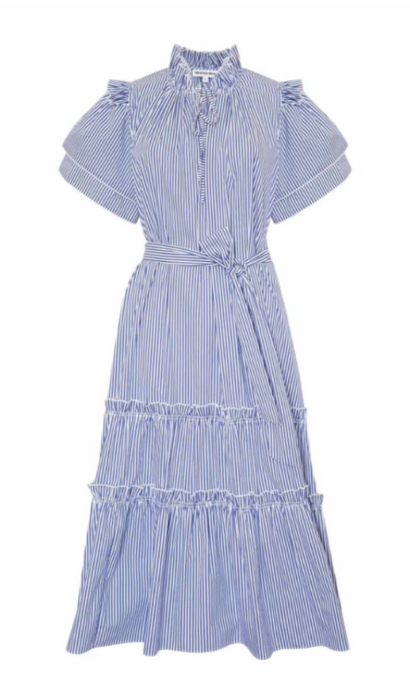 Hunter Bell - Matthews Dress in Light Blue Stripe