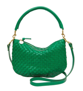 Clare V. - Petit Moyen Messenger in Grass Woven Checker