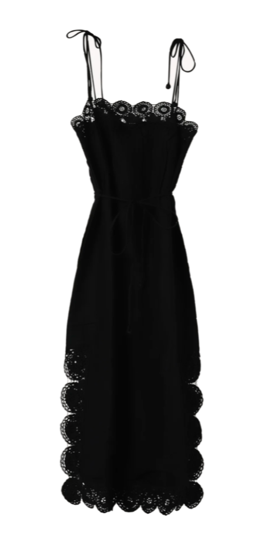 Sea - Rosina Embroidery Slip Dress in Black