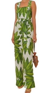 Farm Rio - Palm Fan Off White Jumpsuit