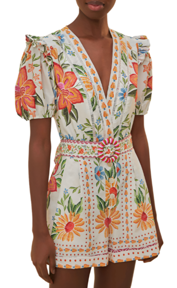 Farm Rio - Off White Bloom Garden Romper