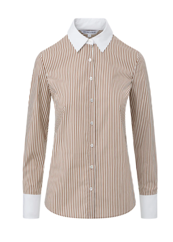 Veronica Beard - Marisol Shirt in Deep Ochre/White