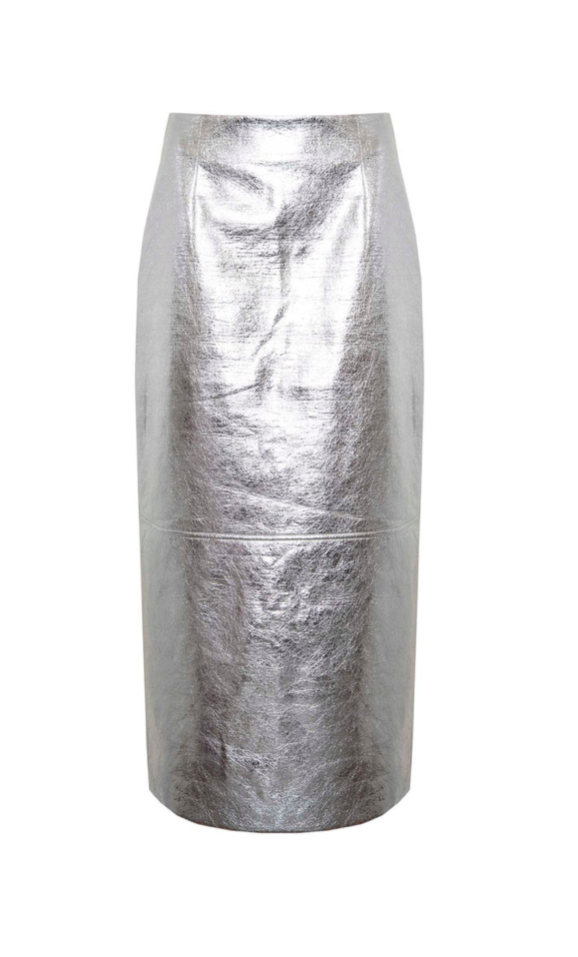 Hunter Bell - Cameron Skirt in Crinkled Silver