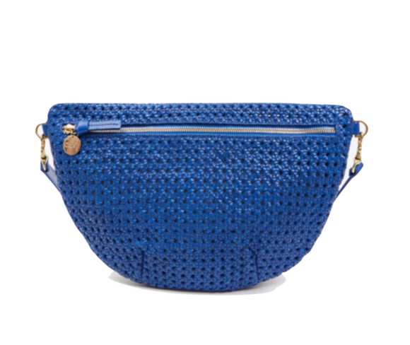 Clare V. - Grande Fanny in Cobalt Rattan