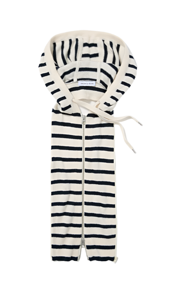 Veronica Beard - Cashmere Hoodie Dickey in Ivory/Navy