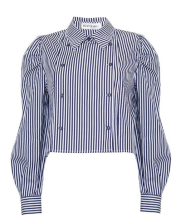 Hunter Bell - Annette Shirt in Navy Stripe