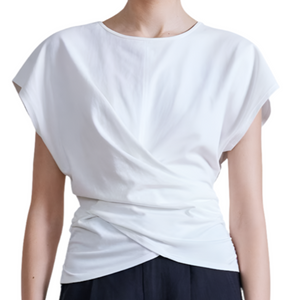 Apiece Apart - Twist Drape Tee in Cream