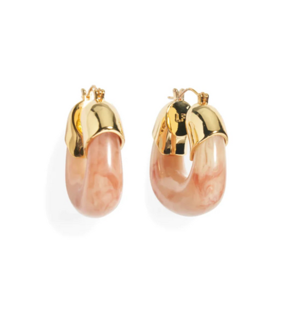 Lizzie Fortunato - Organic Hoops in Pink Marble