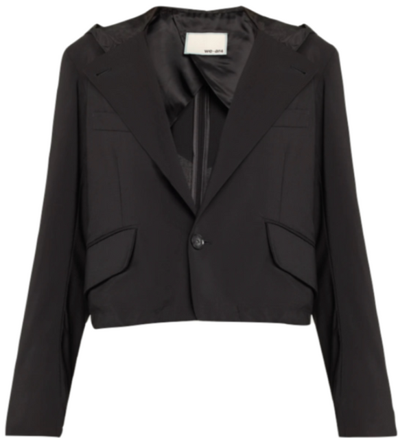 We-Ar4 - The Cropped Hooded Blazer in Black Night