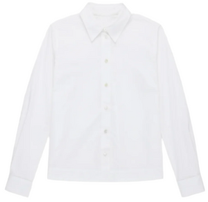 We-Ar4 - Cropped Collared Shirt in Cotton White