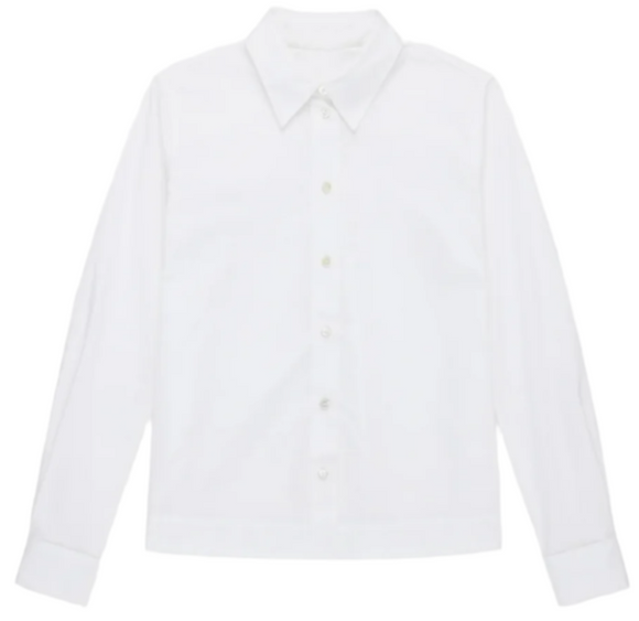 We-Ar4 - Cropped Collared Shirt in Cotton White