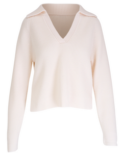 SIMKHAI - Lopez Polo Sweater in Ivory