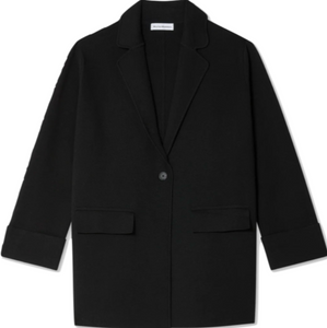 White + Warren - Superfine Cotton Blazer in Black