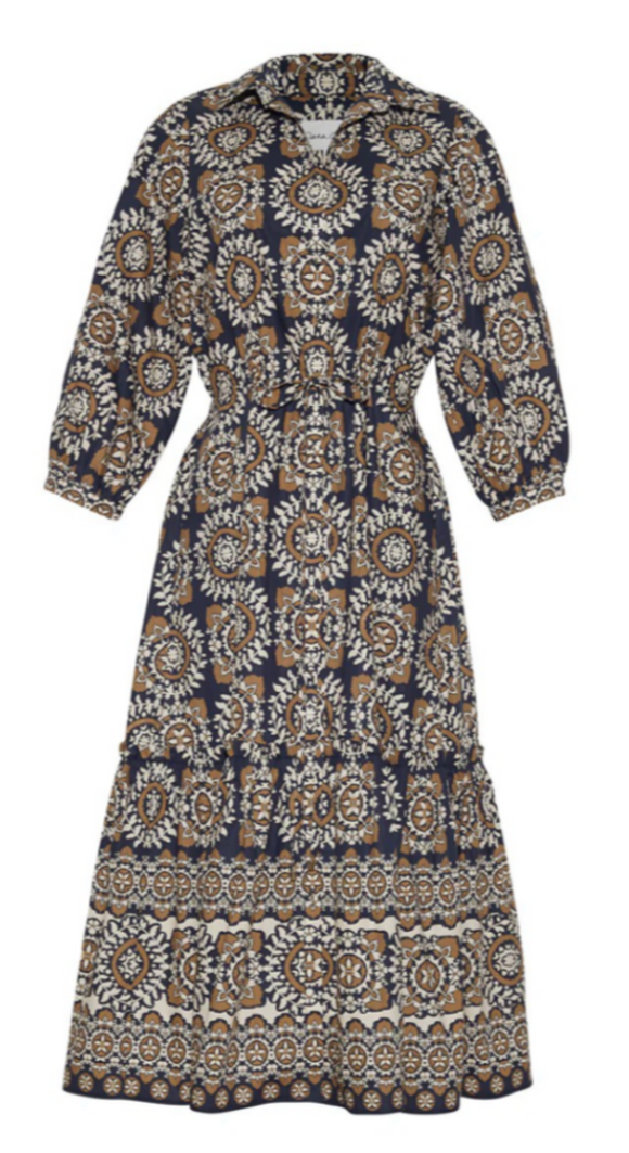 Cara Cara - Hutton Dress in Blue Med Tile