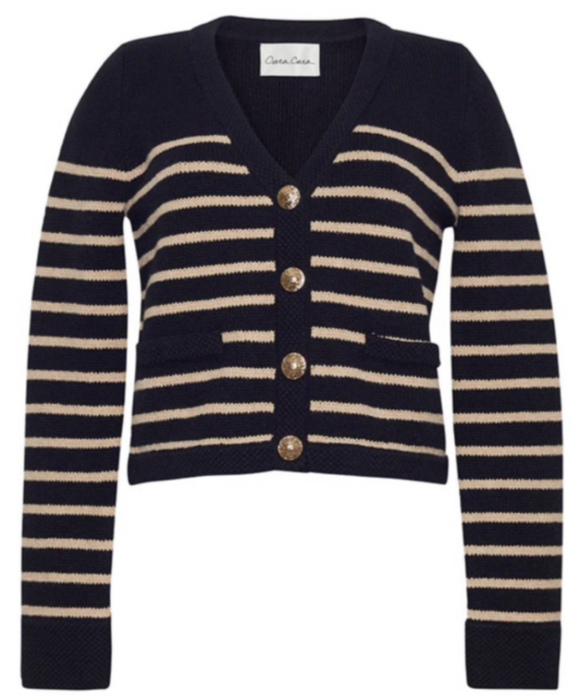 Cara Cara - Finnegan Cardigan in Brown/Ivory Stripe