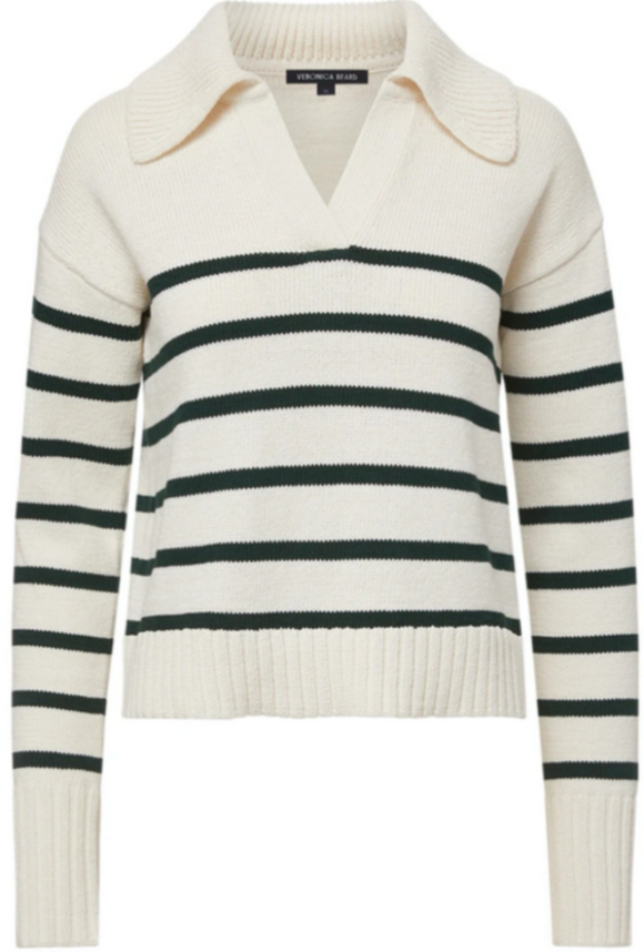 Veronica Beard - Jovie Pullover in Ivory/Pine