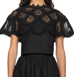 Sea - Drea Embroidery Top in Black