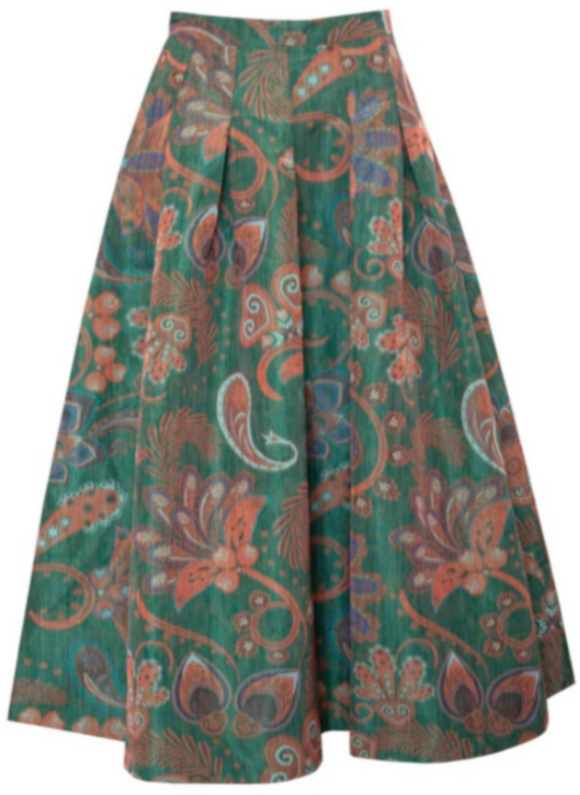 Hunter Bell - Alexis Skirt in Sage Ikat