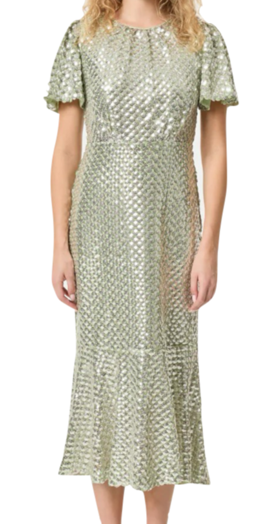 Rhode - Nicolette Dress in Sage Sequins