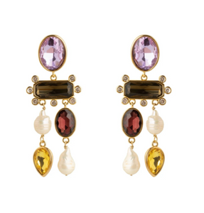 Mignonne Gavigan - Luxe Greenwich Earrings in Purple Multi